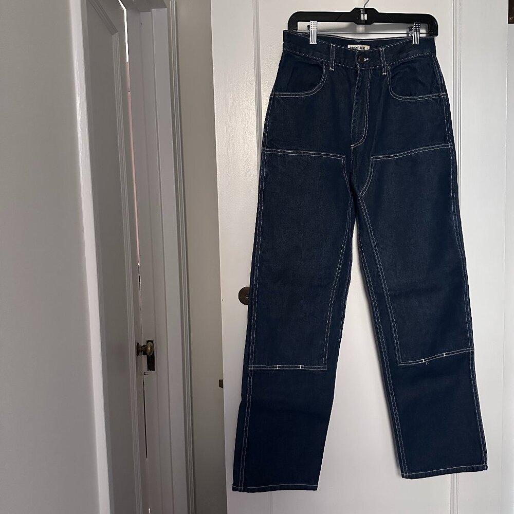 Rudy Jude Jeans Blue Utility Double Knee Workwear Denim, size RJ3 ~ pre-owned!